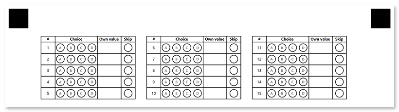 CustomAnswerSheet example